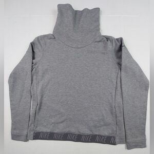 Nike Dri Fit Sweatshirt Womens Medium Gray Funnel Cowl Neck Pullover 860130-091